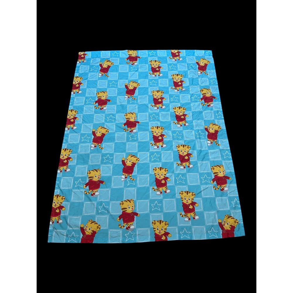 Daniel Tigers Neighborhood Crib Flat Sheet Blue Checkered PBS Kids Bedding